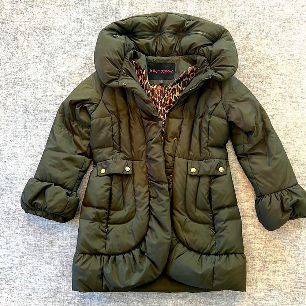 Betsy Johnson Olive Green Down Coat - Size M